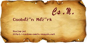 Csobán Márk névjegykártya